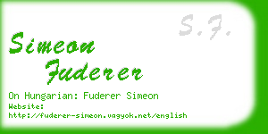 simeon fuderer business card